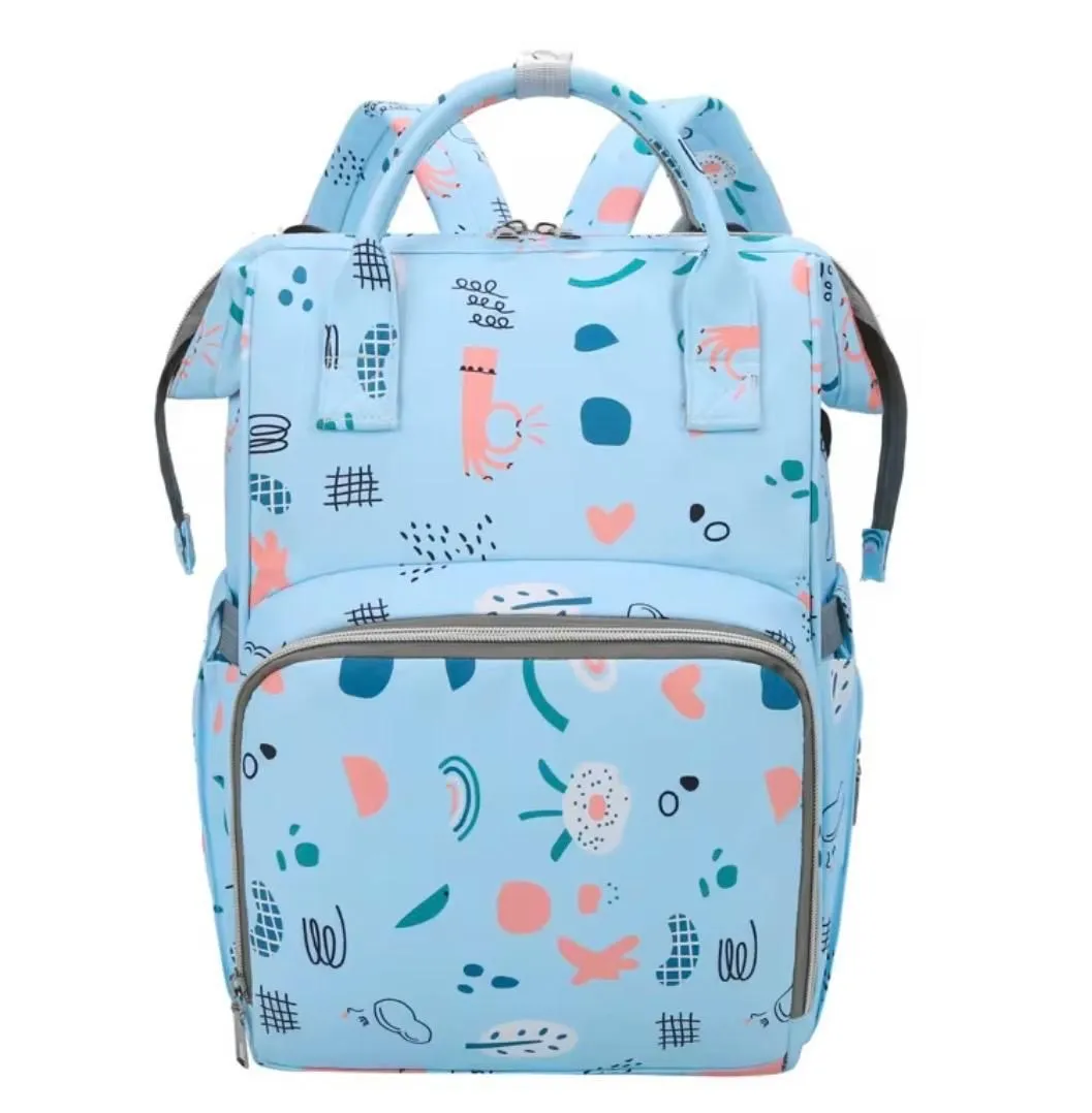 Multifunctional Waterproof Diaper Bag-Large Travel Diaper -Unisex Nappy bag - Blue