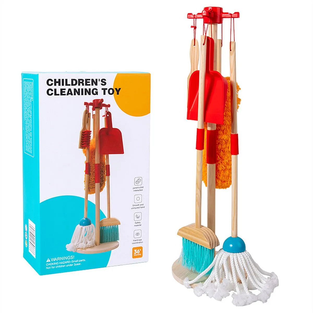 6 Piece Pretend Play Set - Toddler Toy Cleaning Set Home Cleaning Play Set