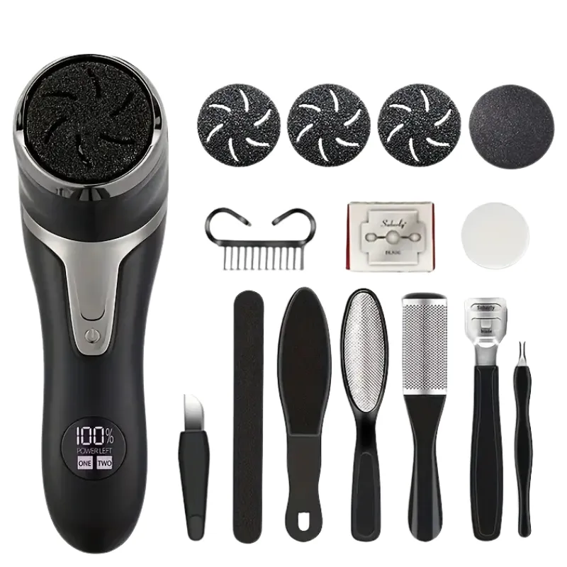 Electric Foot Callus Remover Pedicure Device for Hard & Dead Skin - Black