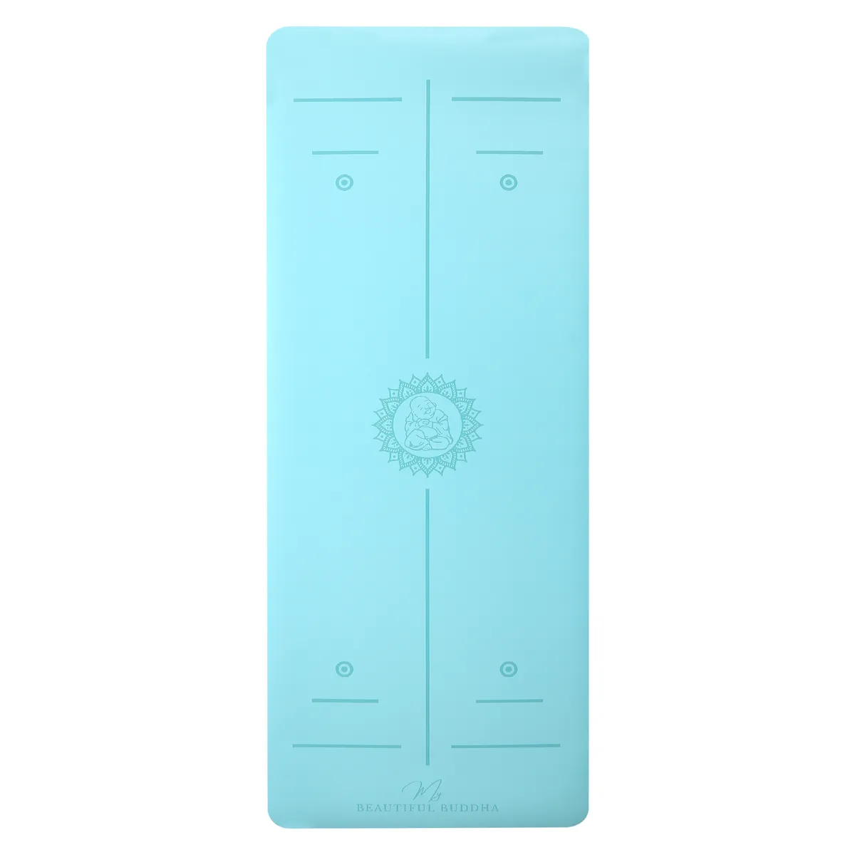 MBB Signature 5mm Studio Yoga Mat with a Carry Stretch Strap - Best Seller - Aqua Alaskan 