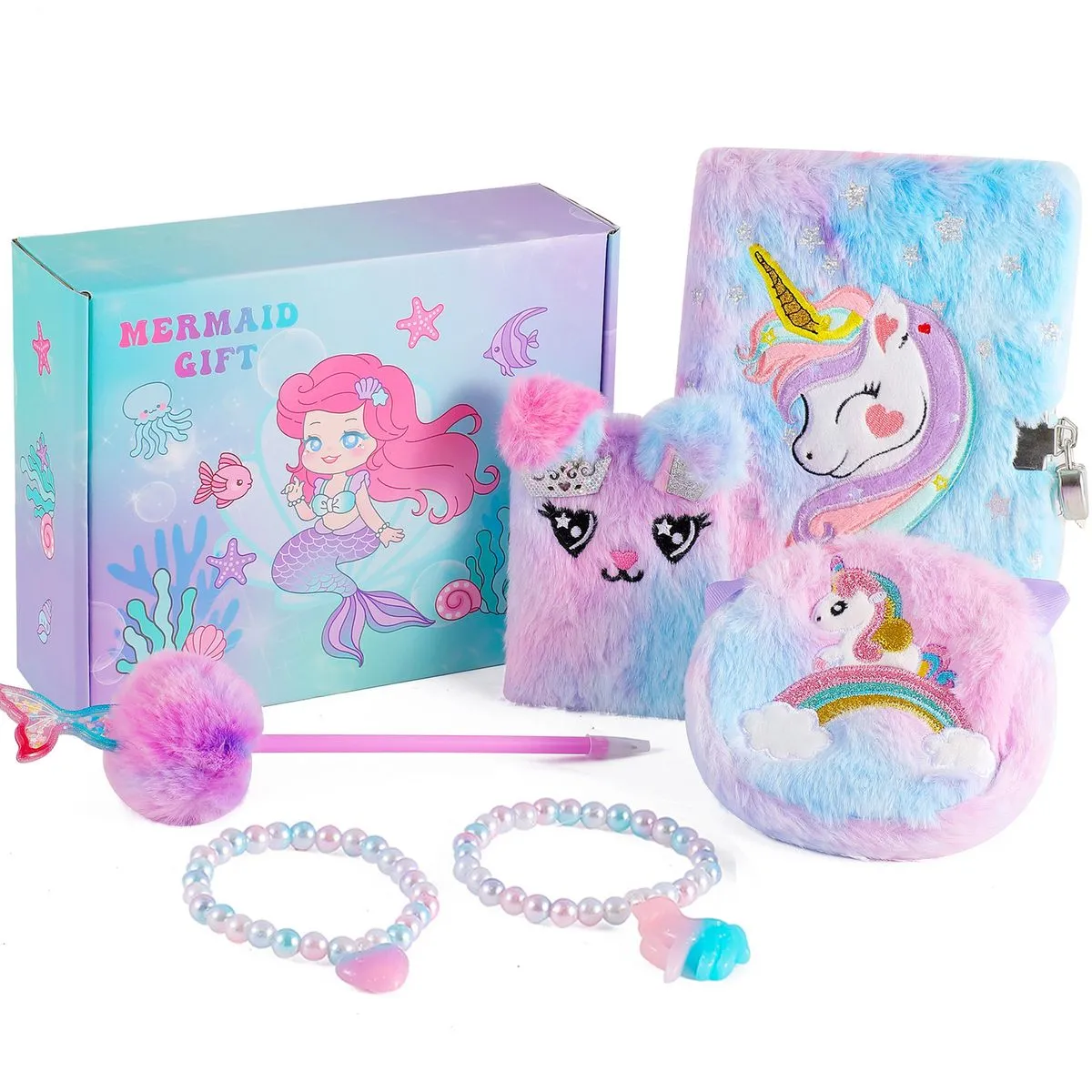 A5 Secret Diary for Girls, 6-Pcs Unicorn Kids Private Journal with Lock