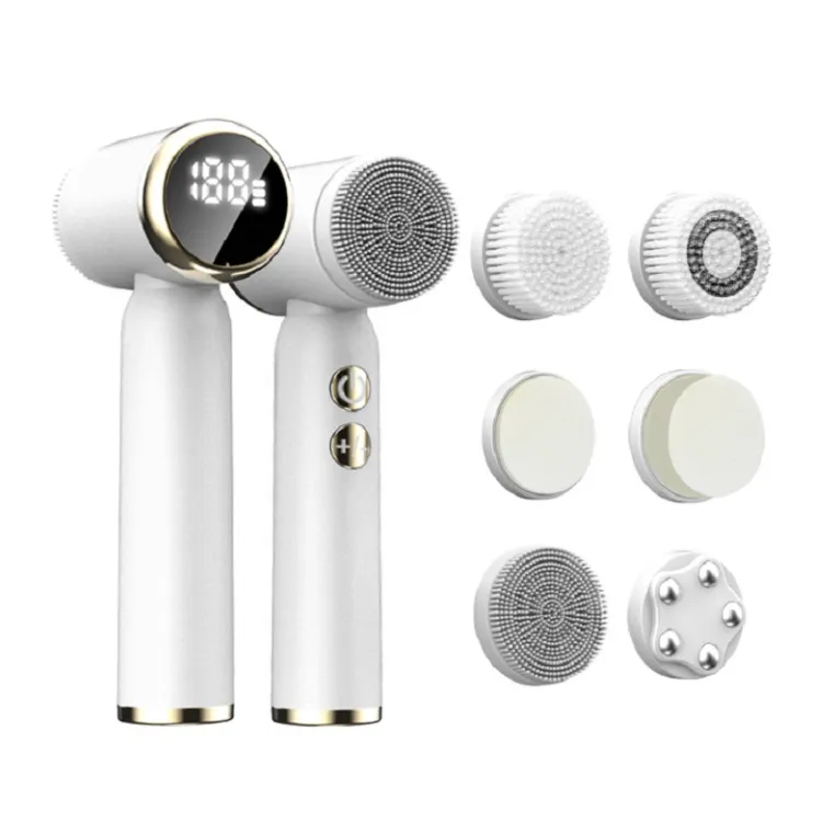 Electric Facial Cleansing Device Set with Silicone Face Brushes