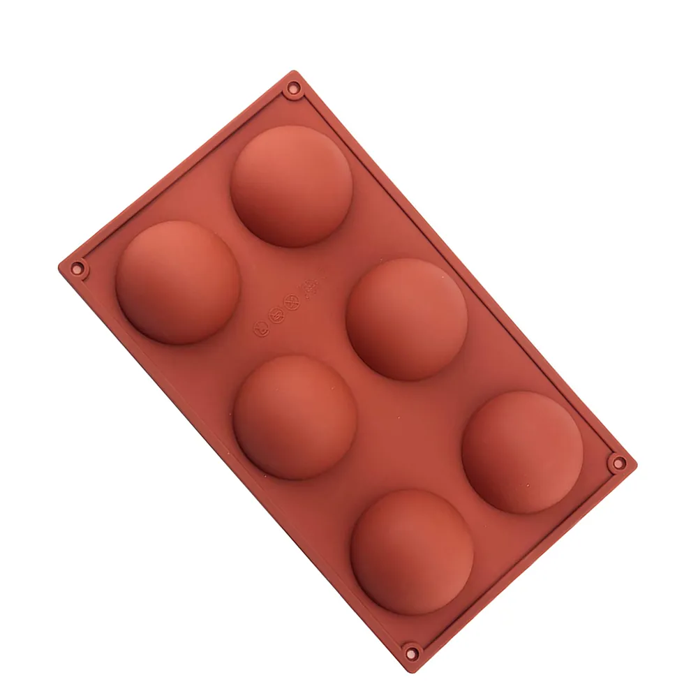 6 Holes Silicone Baking Mould For Chocolate, Cake, Jelly, Pudding