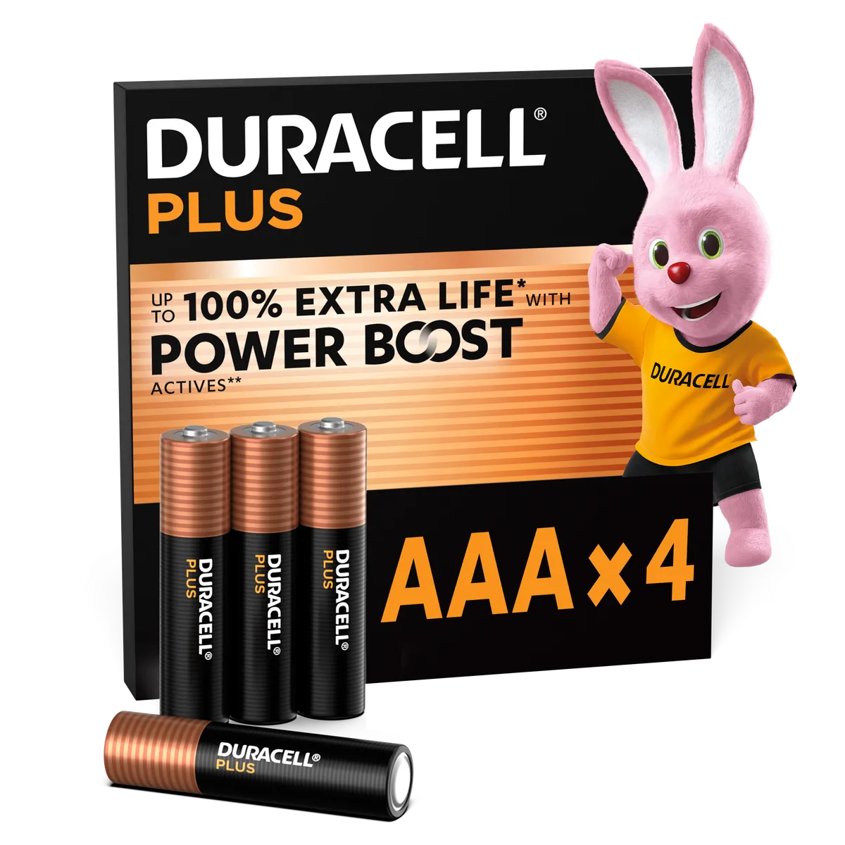 DURACELL Plus AAA Batteries (4 Pack) - Alkaline Batteries 1.5V