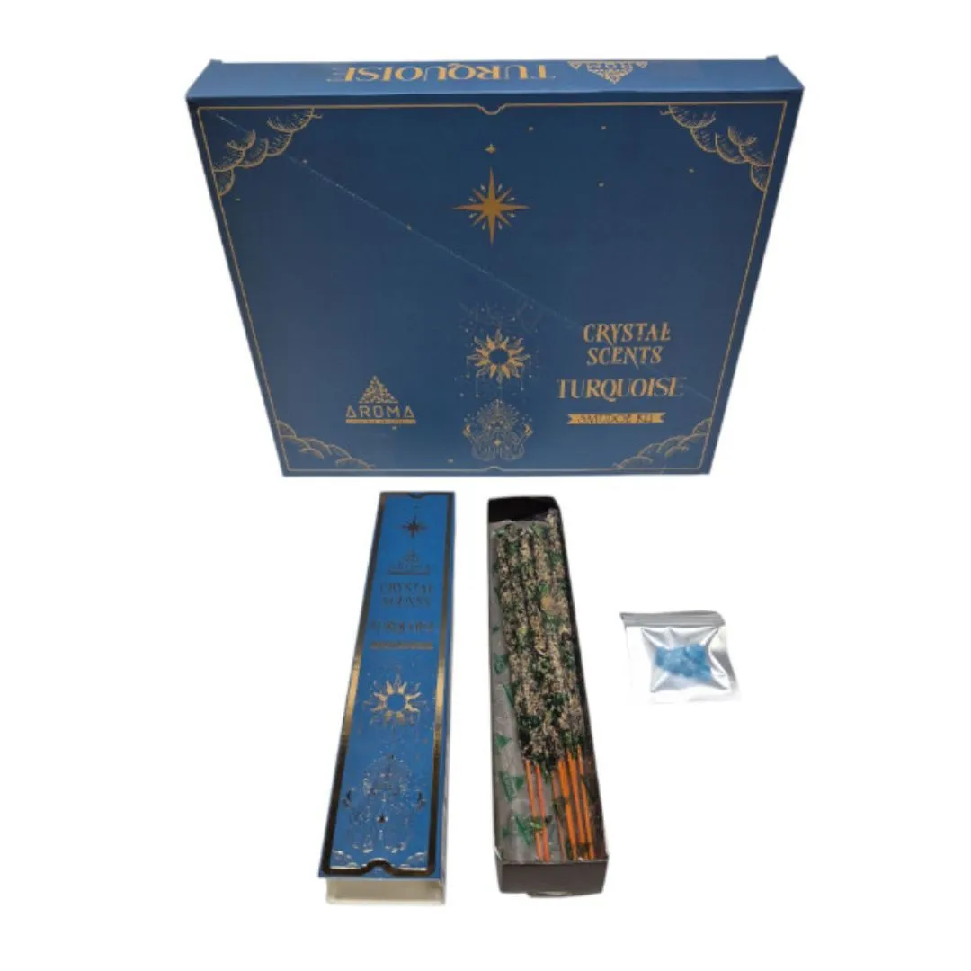 Aroma Crystal Scents - Turquoise Incense with Crystals (20g)