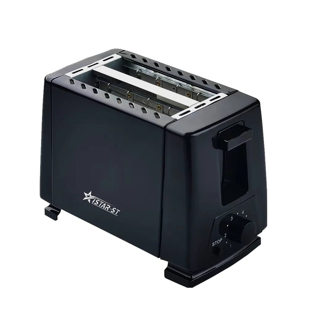 ISTAR-ST Black Adjustable Temperature 2 Slice Toaster