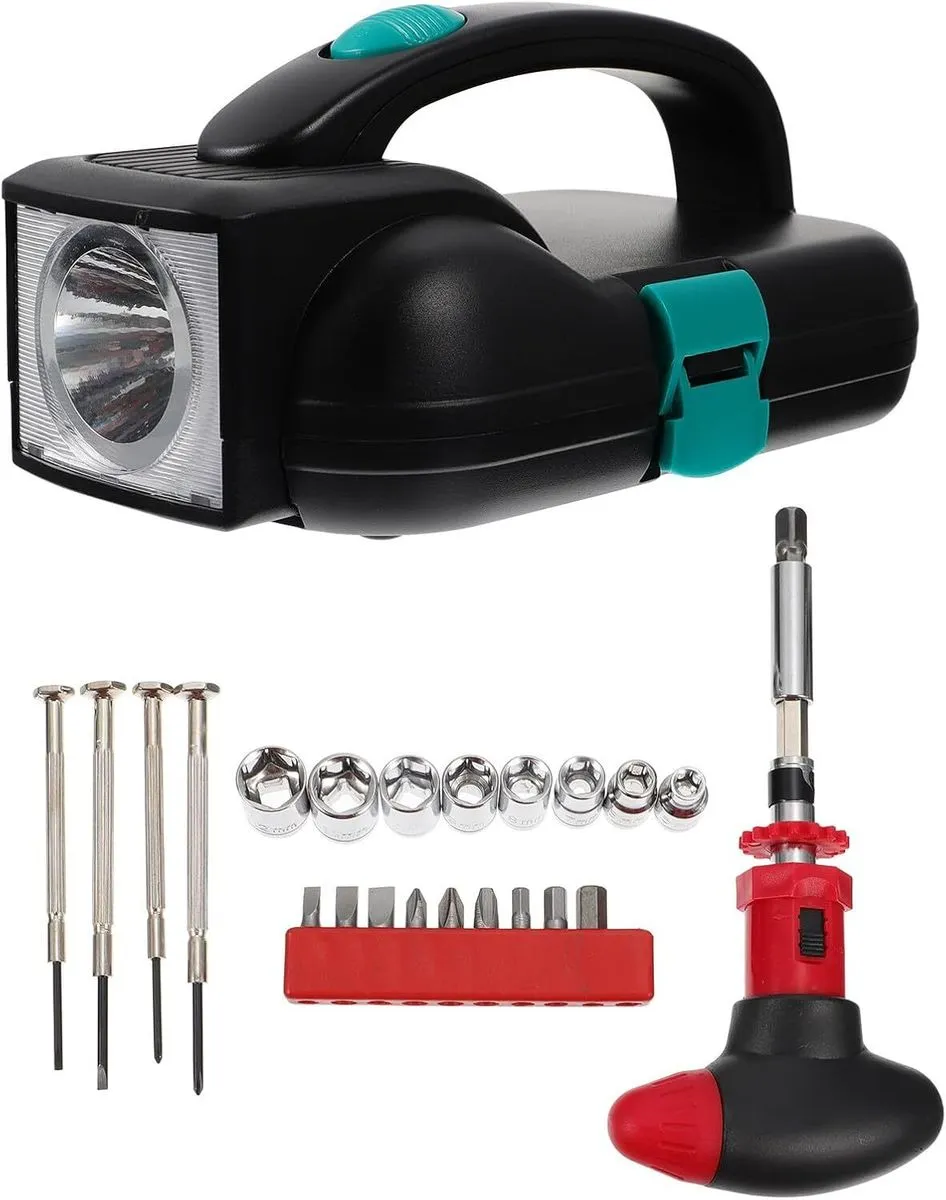 24pcs Handheld LED Flashlight and Working Tools Set, Strong Lighting