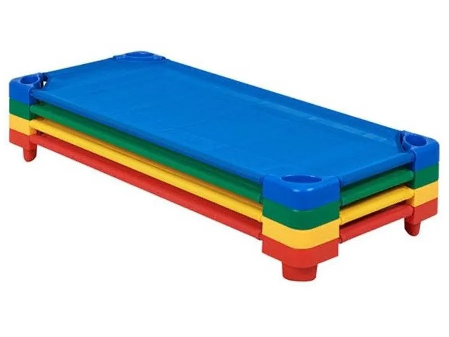 Stackable Toddler Cot - Space-Saving Bed for Daycare & Nursery - Blue