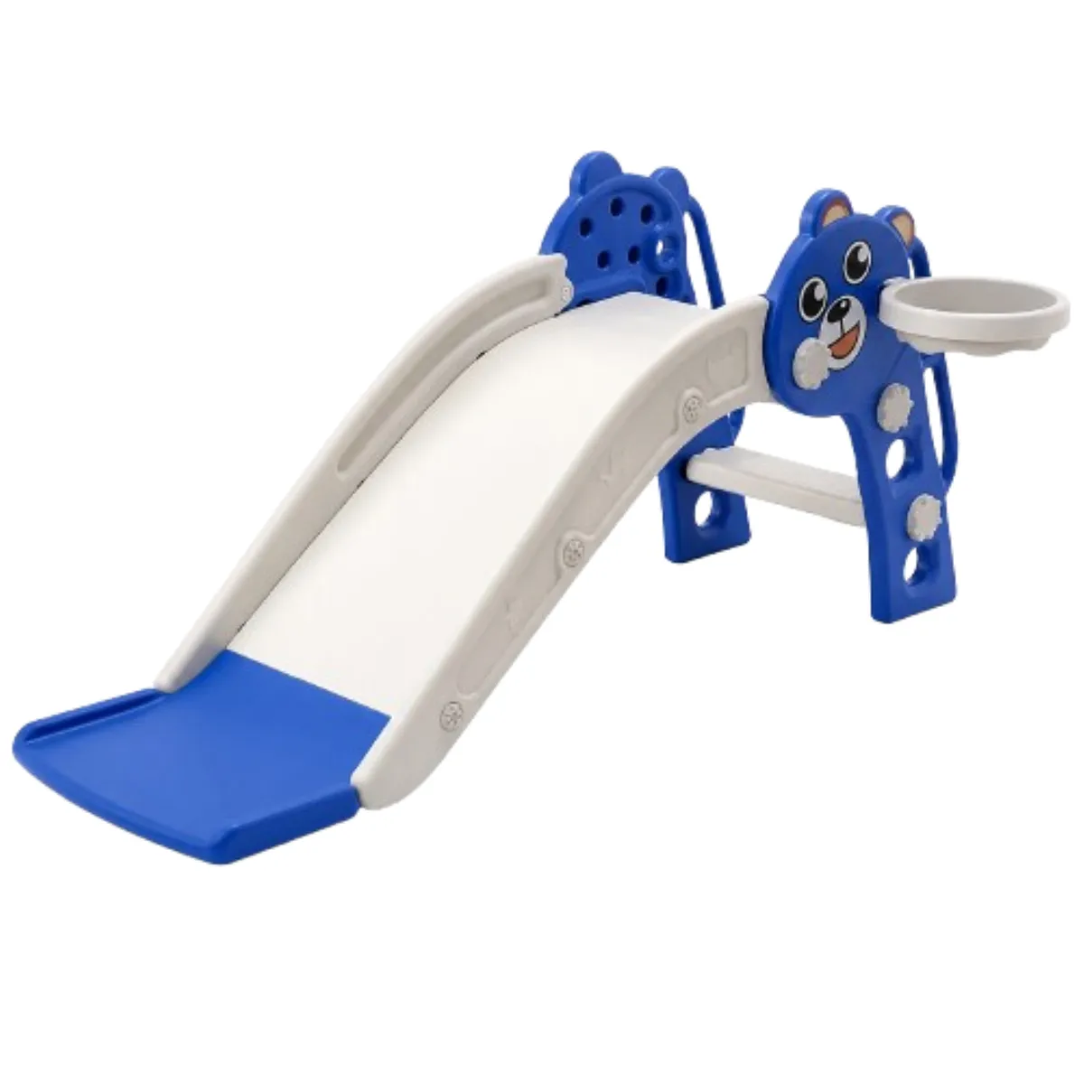 Destiny childrens Indoor/ Outdoor Toddler Slide with Basketball Hoop - Blue, White