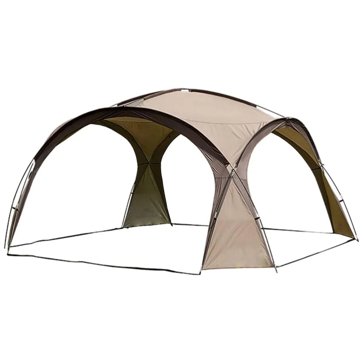 Outdoor 410x410x230cm Canopy Tent Camping Awnings For 5-8 Persons - Khaki
