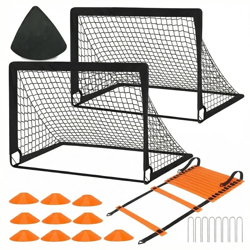 Portable Kids Soccer Goal and Training Set - Ages 3-14