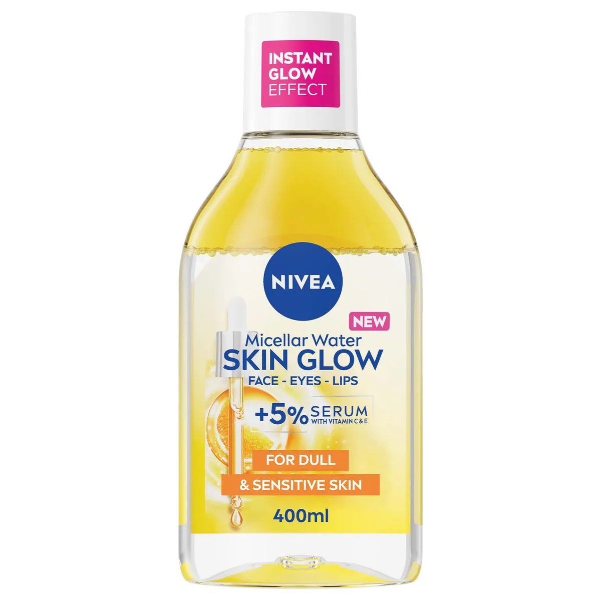 NIVEA Skin Glow Serum-Infused Micellar Face Cleansing Water, 400ml