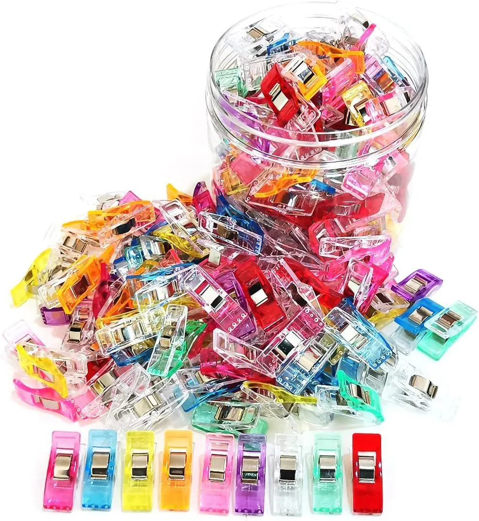 Multipurpose Sewing Clips, 100 Pcs Premium Plastic Fabric Clips Supplies