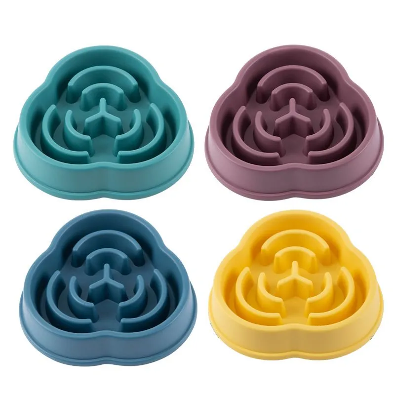 4 Piece Pet Non-Slip Silicone Slow Food Bowls Pet Supplies Daily Care