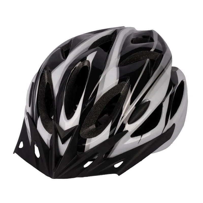 Adult Bike Helmet - One-Piece Adjustable Riding Helmet - Black, White