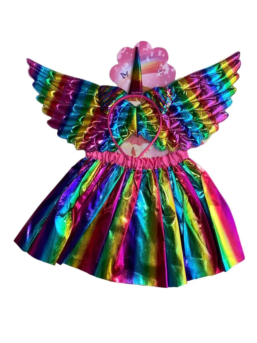 3 Piece Unicorn Tutu Dress Up Costume - 3 Piece - Blue