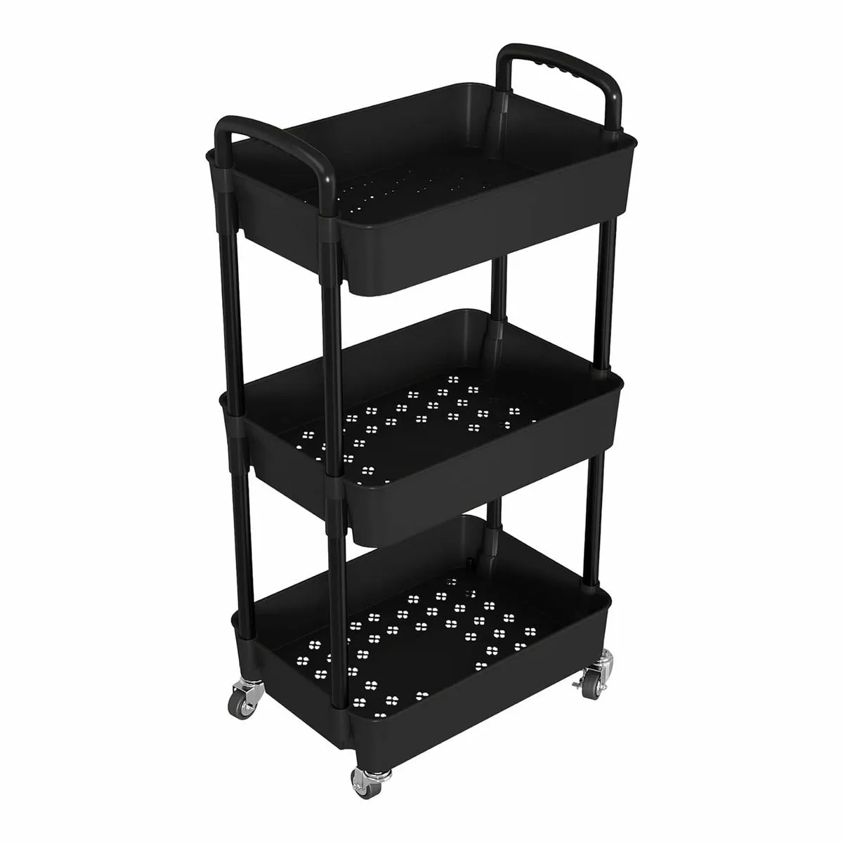3-Tier Kitchen Storage Cart,Multifunction Utility Rolling Storage Organizer