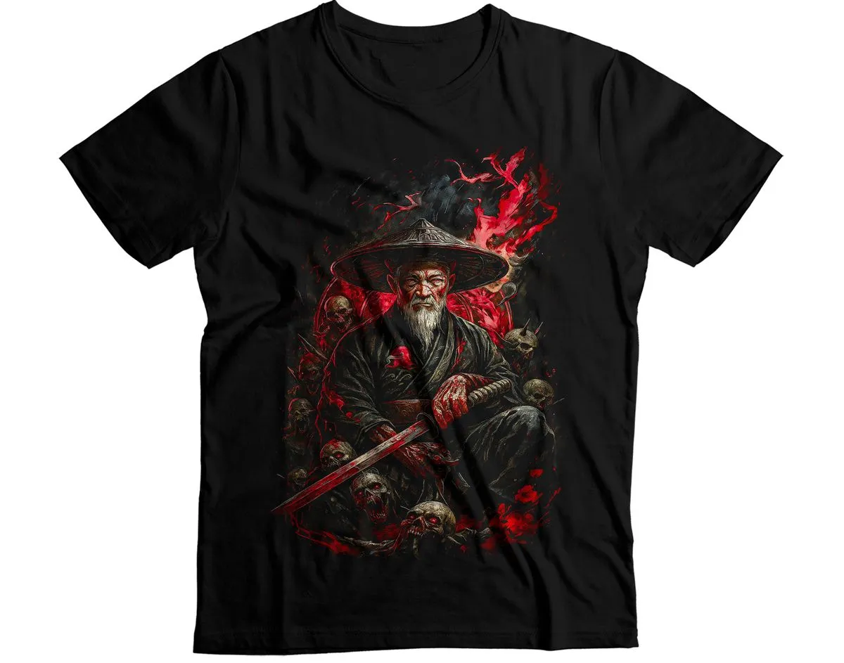 Traditional Japanese Monk Warrior Graphic T-Shirt