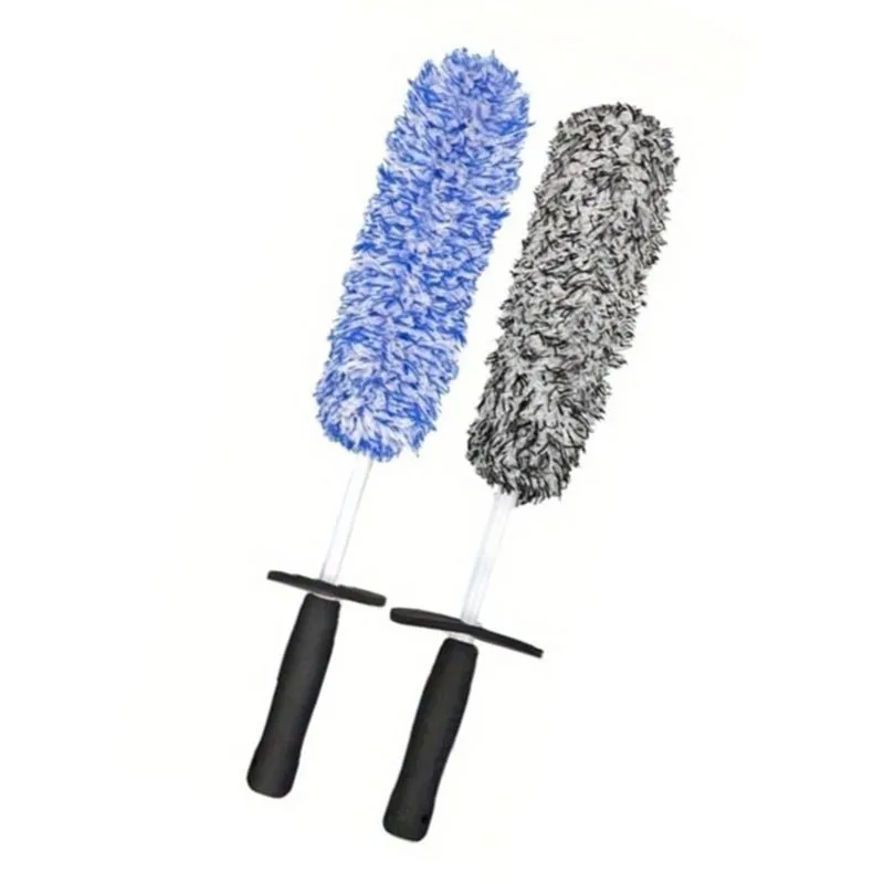 2-Piece Microfiber Wheel Spoke Brush - Car Wheel Cleaning Tool