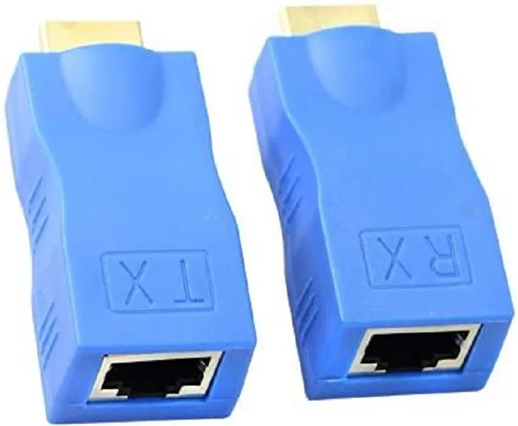 HDMI to RJ45 Network Cable Extender Adapter Pair- Up to 30mb(1080p)