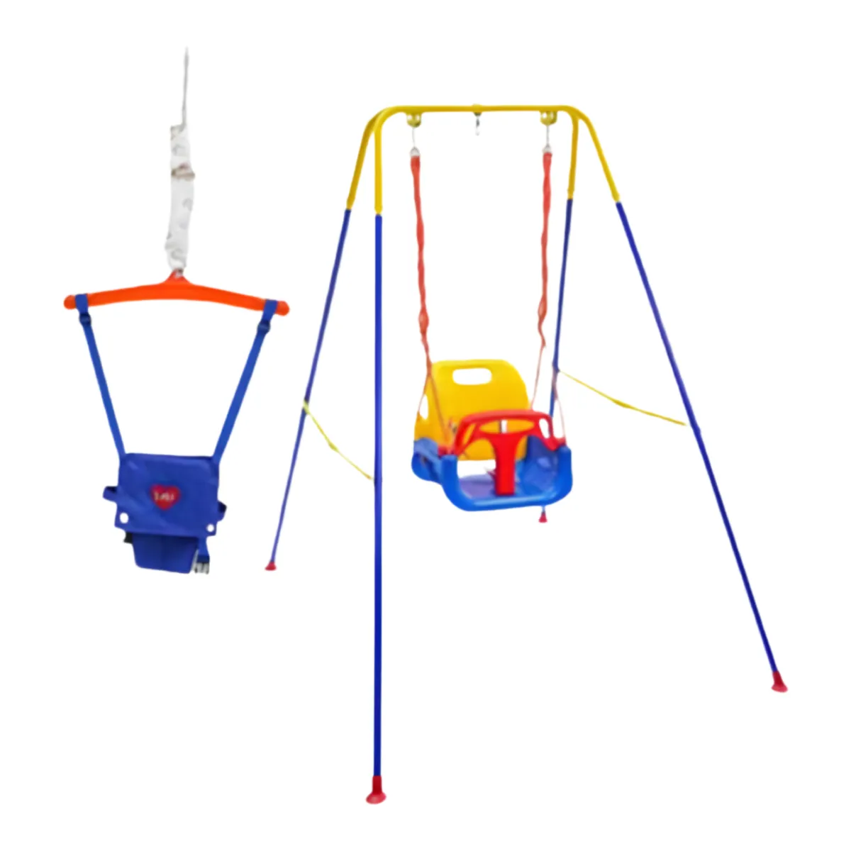 Outdoor And Indoor Portable Foldable Children Swing With 2 Exchangeble Seat