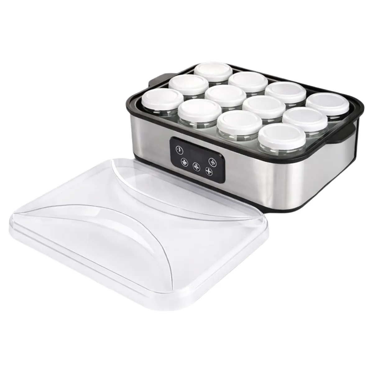 12-Cup Yogurt Maker - 180ml Glass Jars, 25W