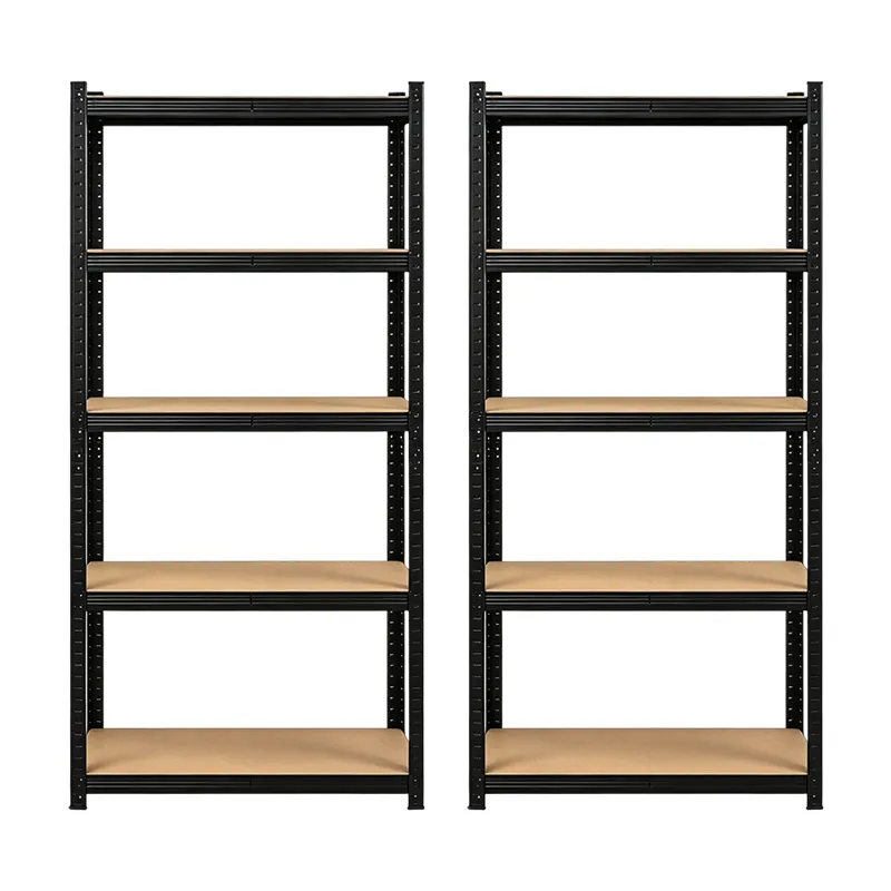 2 - Pack 180x90x40cm Black Storage Racks: Sleek, Sturdy & Spacious