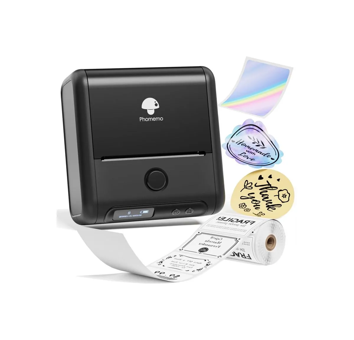 Phomemo M200 Label Makers, Computer Bluetooth Thermal Label Printe - Black