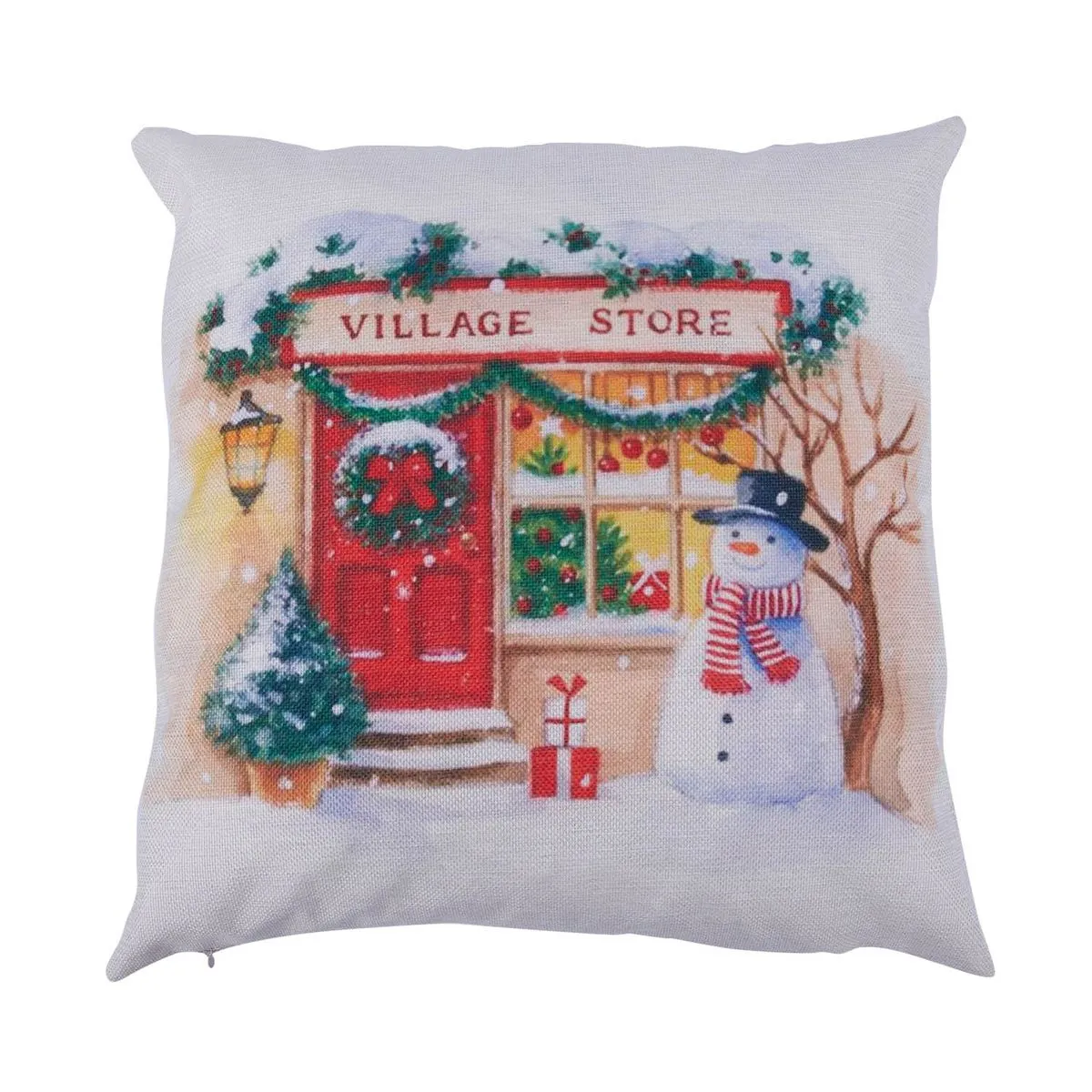 Santa Claus Carriage flax Pillow Case Cushion Pillow Cover Series four