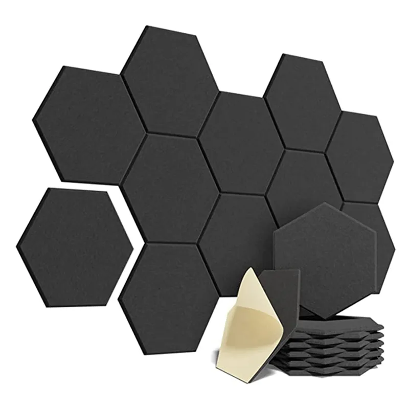12-Piece Self-Adhesive Acoustic Foam Panel Compatible with Universal
