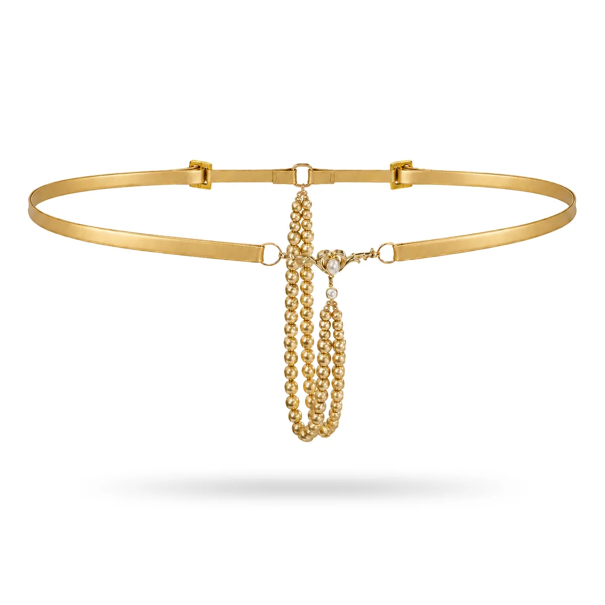 Handmade Gold Pearl Open G-Strings & Thongs - Adjustable (55-110 cm)