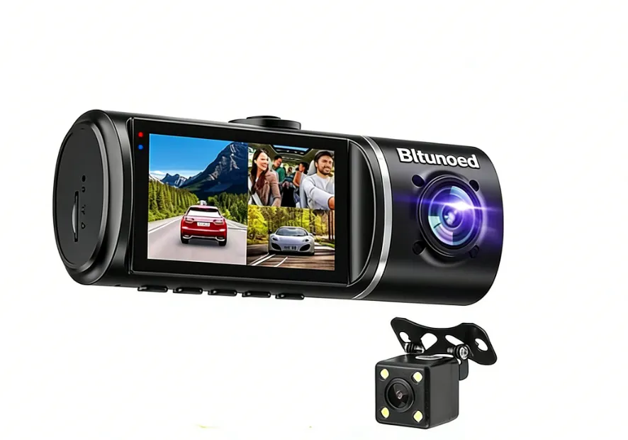 Bltunoed,Triple-Lens Dash Cam,Rearview Camera, Parking Monitor