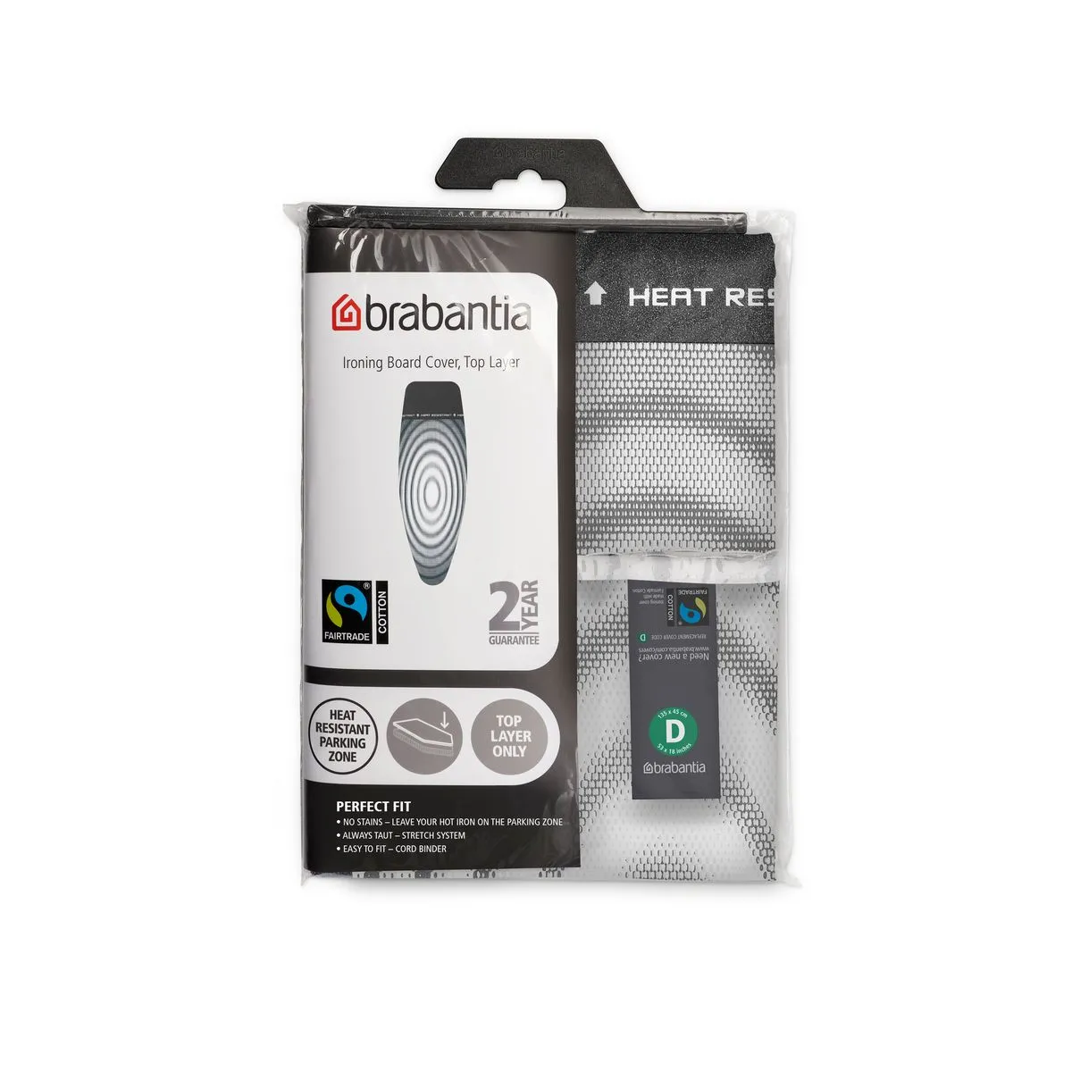 Brabantia - Ironing Board Cover D 135x45cm - Top Layer - Titan Oval