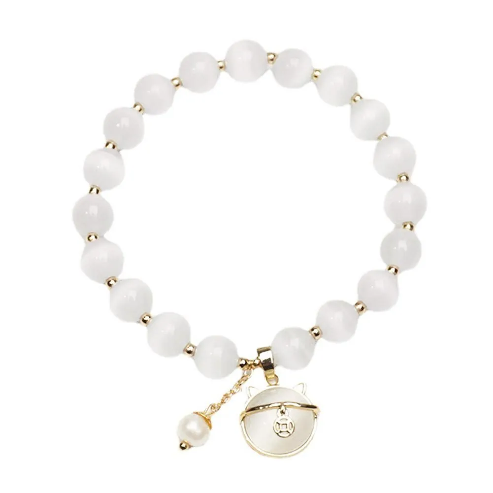 Exquisite Opal Beaded Bracelet Women Elegant Pendant Adjustable Bracelets