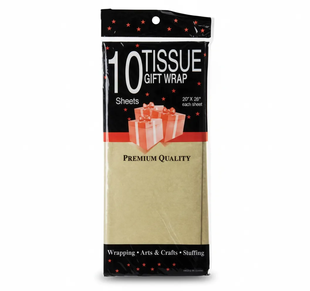 Gold Tissue Paper Sheets - 10 Piece, 50x66 cm for Crafts & Gift - 2 Pack