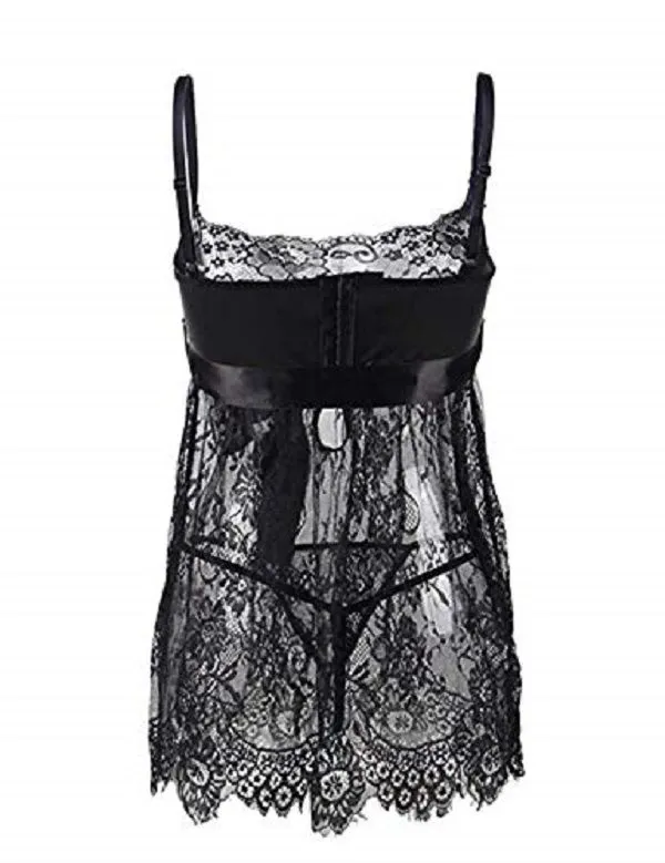 Soft Black Lace Babydoll Sleepwear