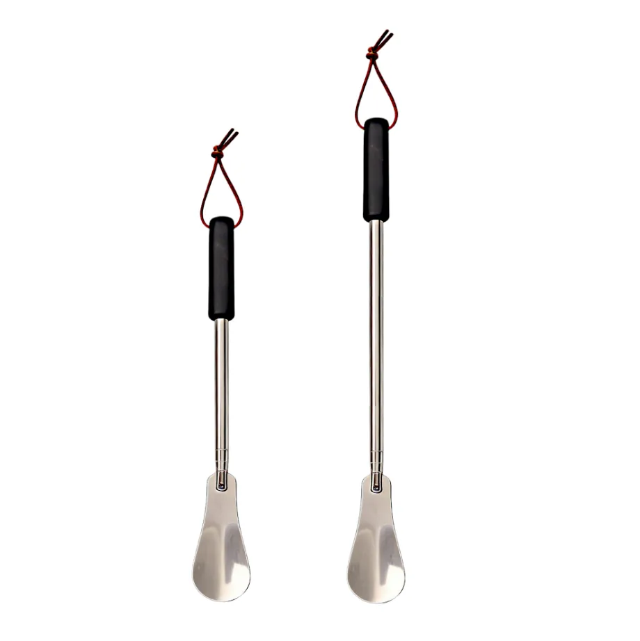 2 Pieces Stainless Steel Long Handle Telescopic Metal Shoe Puller
