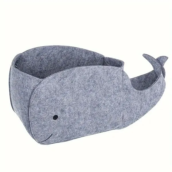Whale Shaped Felt Basket for Home Storage