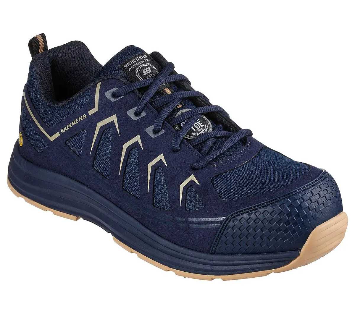 Skechers (Composite Toe) Malad II Navy/Tan (200127)