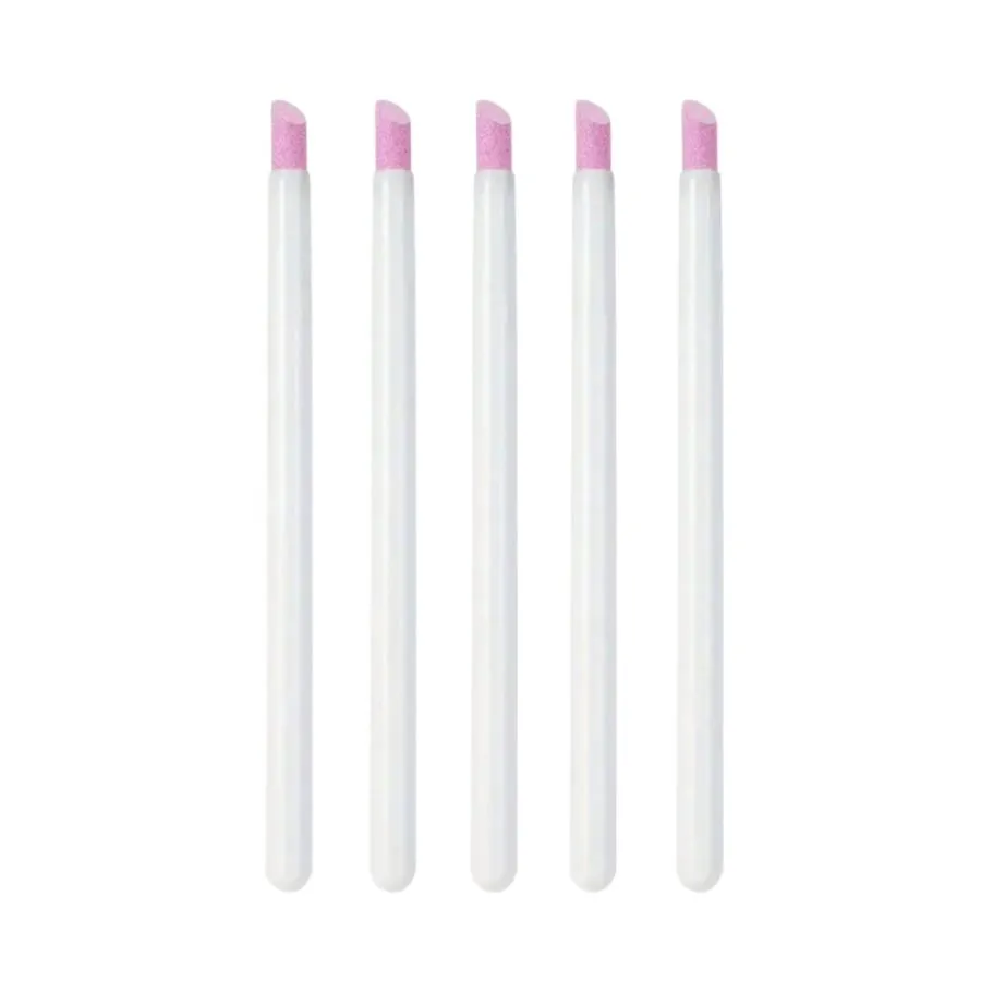 5-Pack Nail Art Quartz Carving and Buffing Pens for Cuticle Removal - White