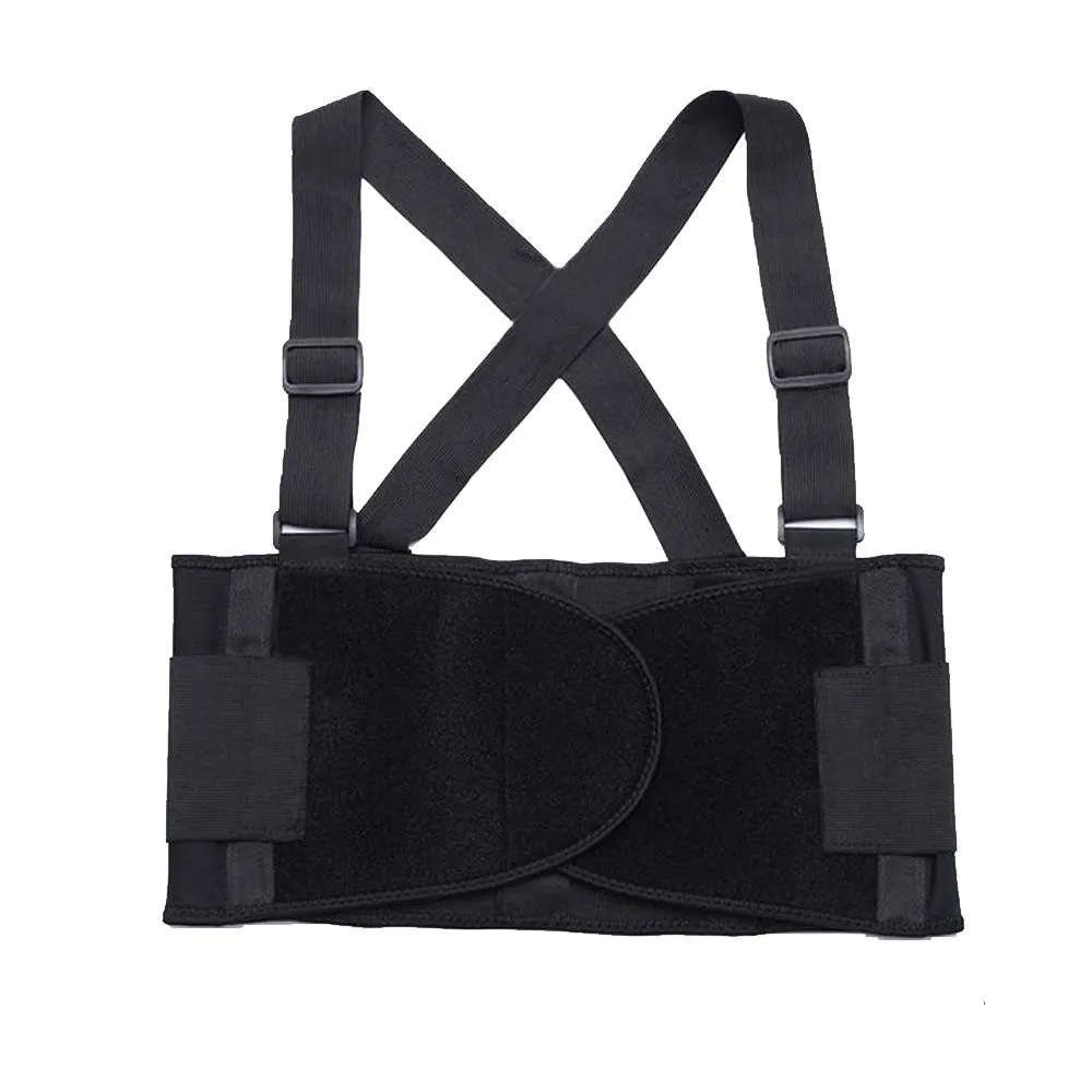 Back Brace with Suspender Straps for Heavy Lifting