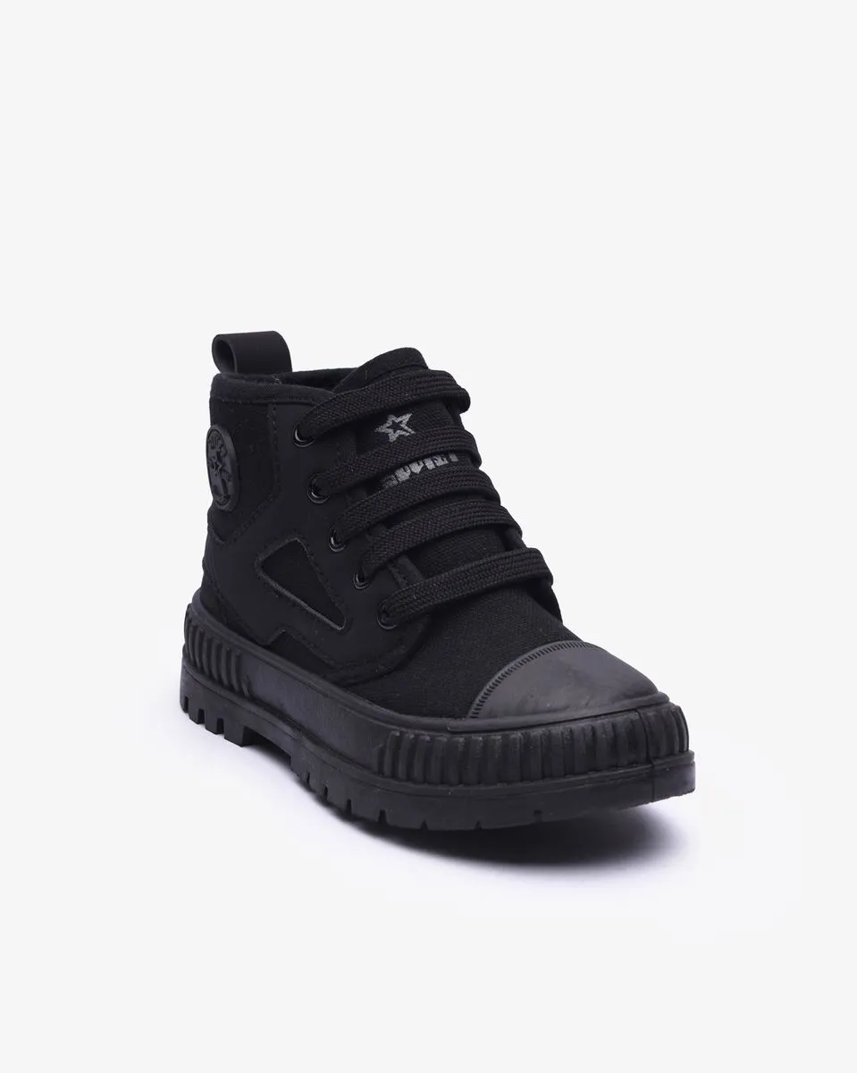 Soviet Youth Velocity Mid Cut Black Mono Lace Up