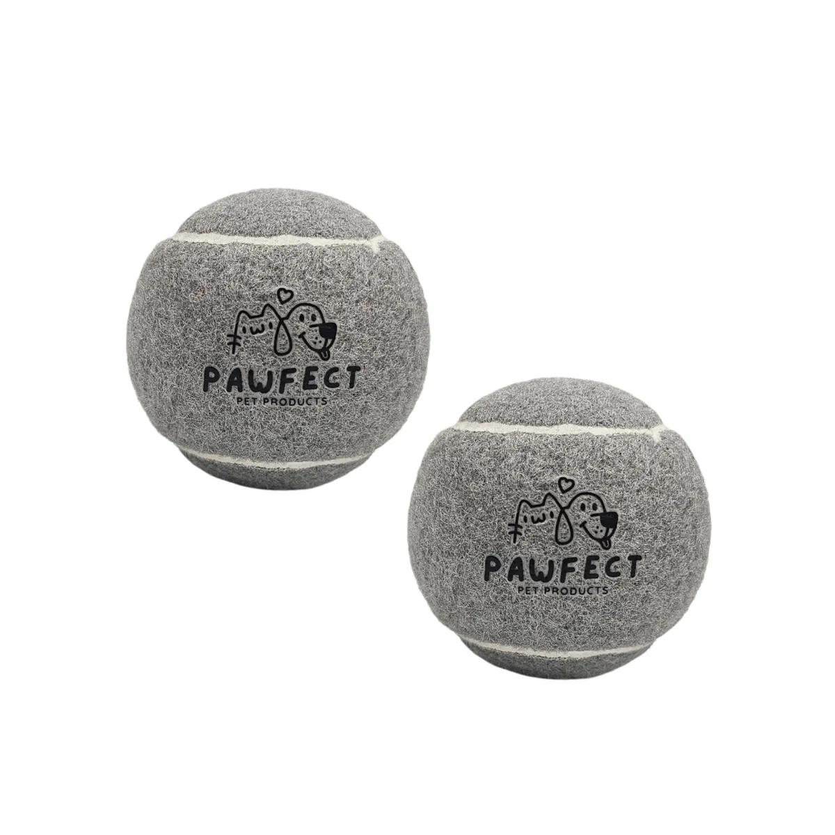 Pawfect - Pet Tennis Balls - 2 Pack - Grey