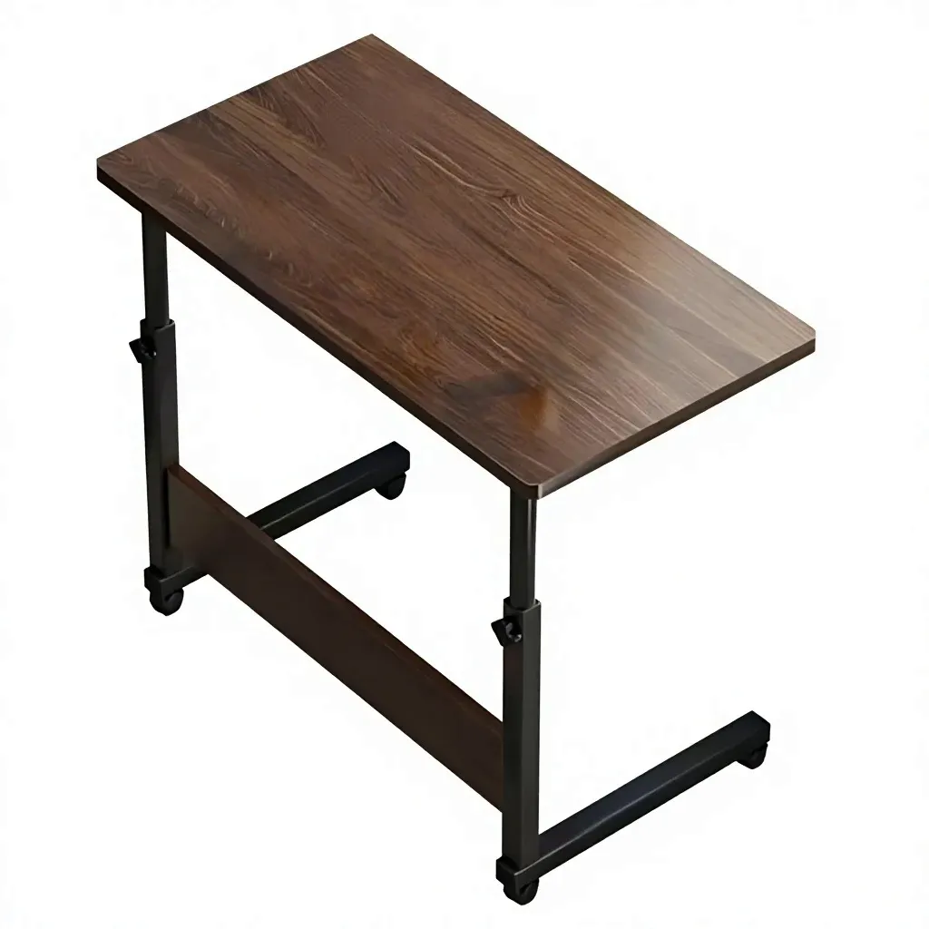 ElecTrek Mobile Adjustable Overbed Table- Laptop Stand with Lockable Wheels