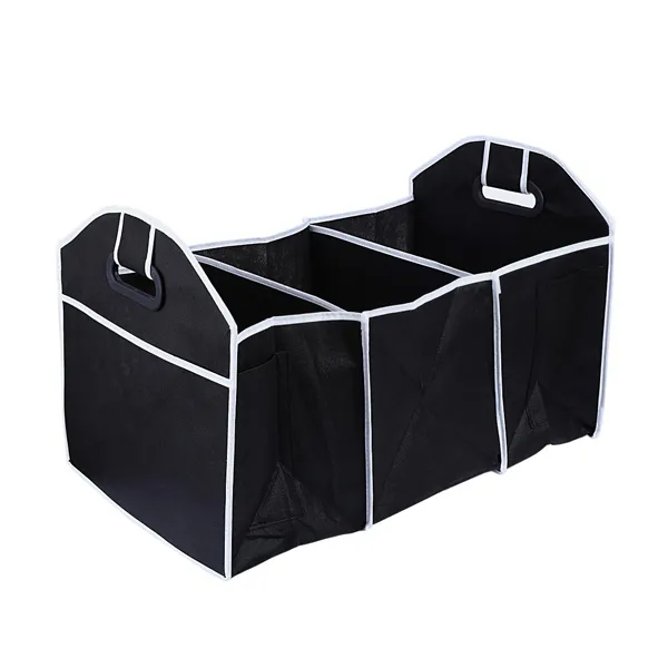 Collapsible Car Trunk Organizer Storage Bin Non-Slip 3 Compartment