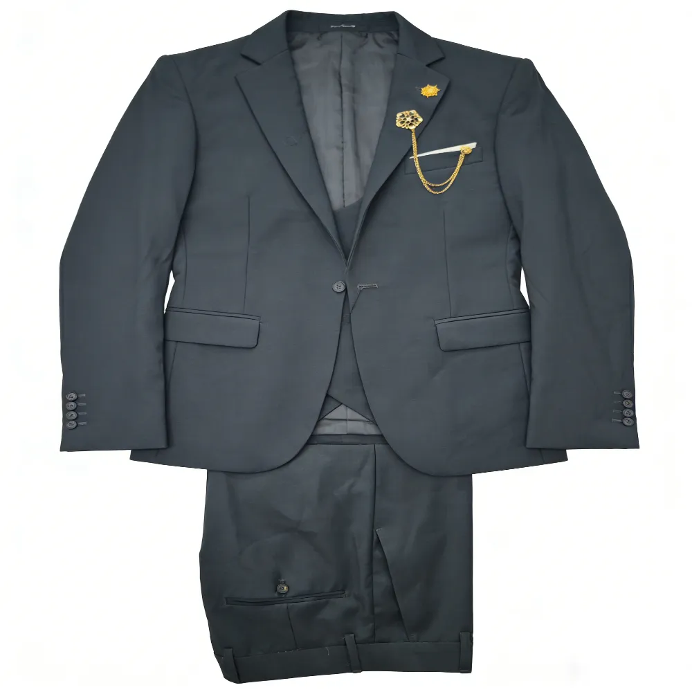 Men's Charcoal Grey 3-Piece Tailored Suit Set Lively