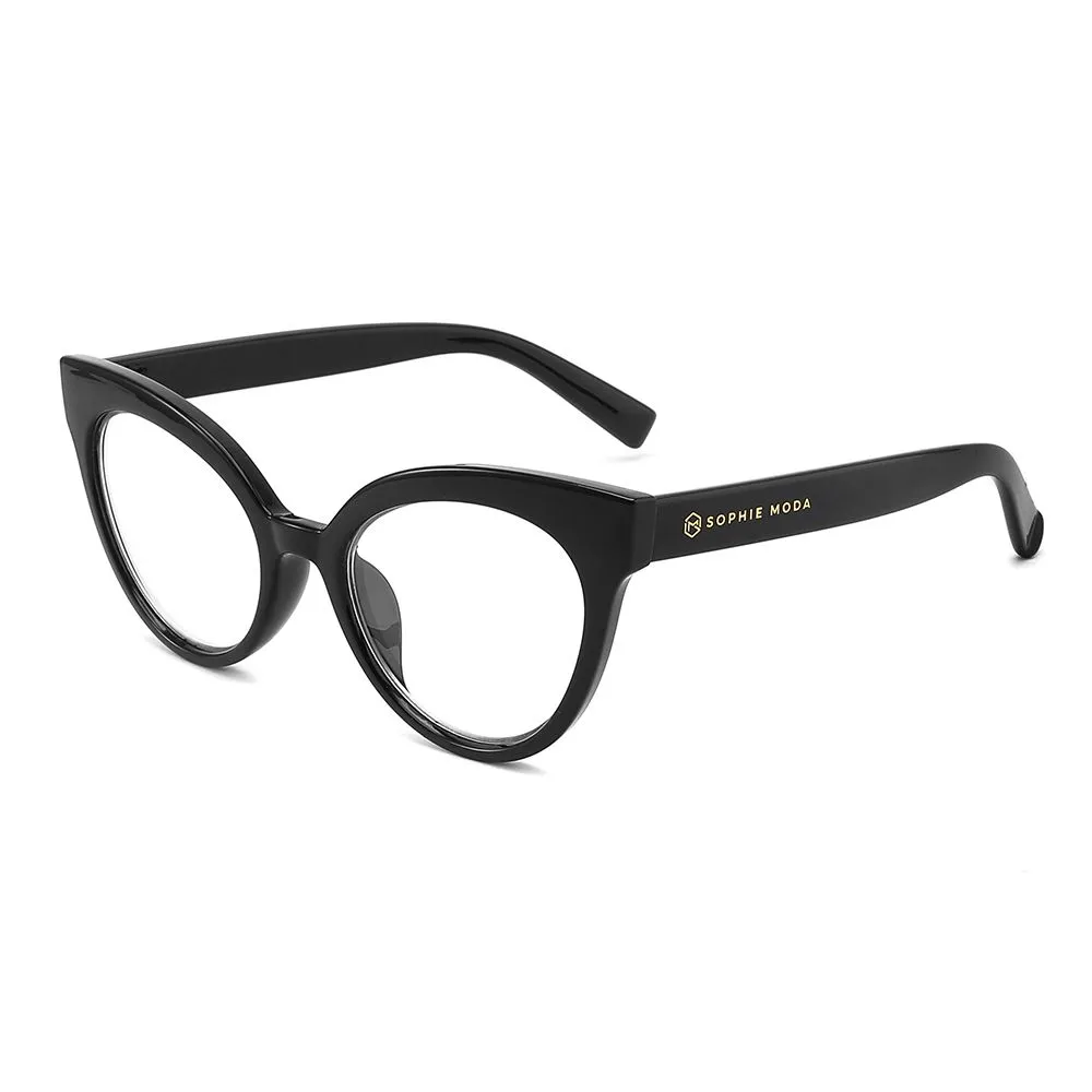 Sophie Moda: Anti-Blue Light Glasses: Laverne - Black