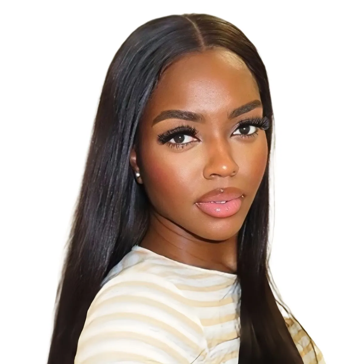 Marigold 30-inch Full Frontal Straight Wig Human Hair Natural Colour