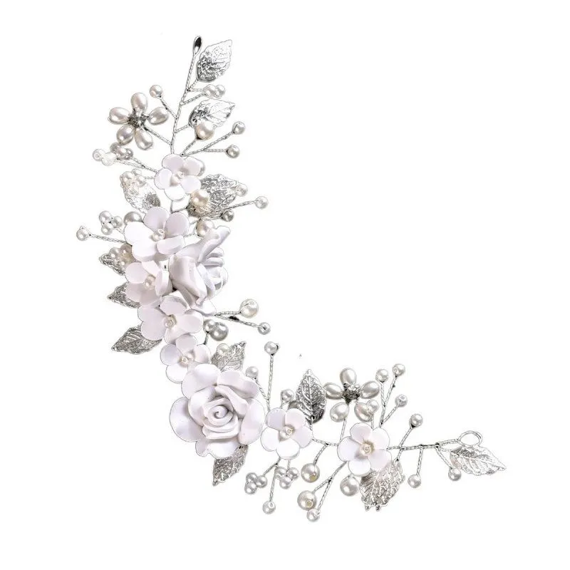 Fashion Accessory Pearl Silver Flower Rhinestone Bridal Hair Accessories