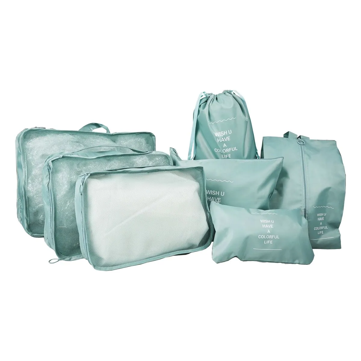 Travel Luggage Clothing Packing Bags Set - Blue